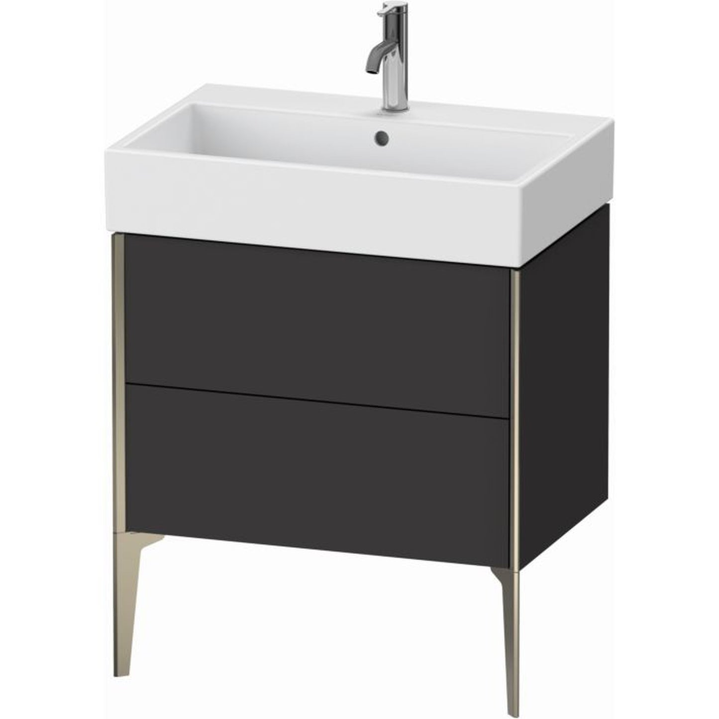 Duravit Xviu 27" x 19" x 18" Two Drawer Floorstanding Vanity Unit, Graphite Super Matt (XV45350B180)