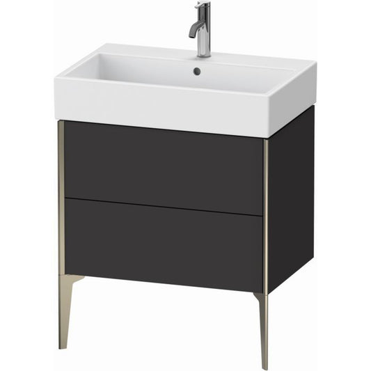 Duravit Xviu 27" x 19" x 18" Two Drawer Floorstanding Vanity Unit, Graphite Super Matt (XV45350B180)