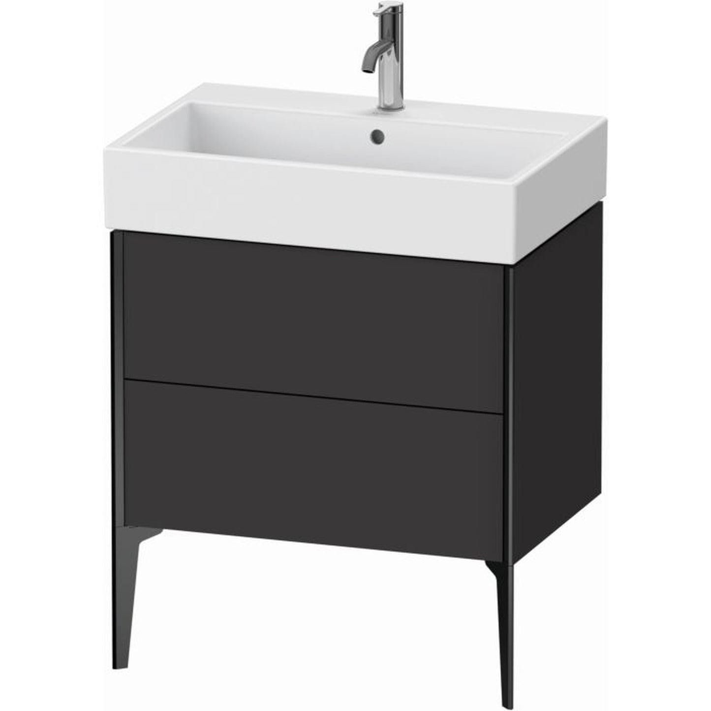 Duravit Xviu 27" x 19" x 18" Two Drawer Floorstanding Vanity Unit, Graphite Super Matt (XV45350B280)