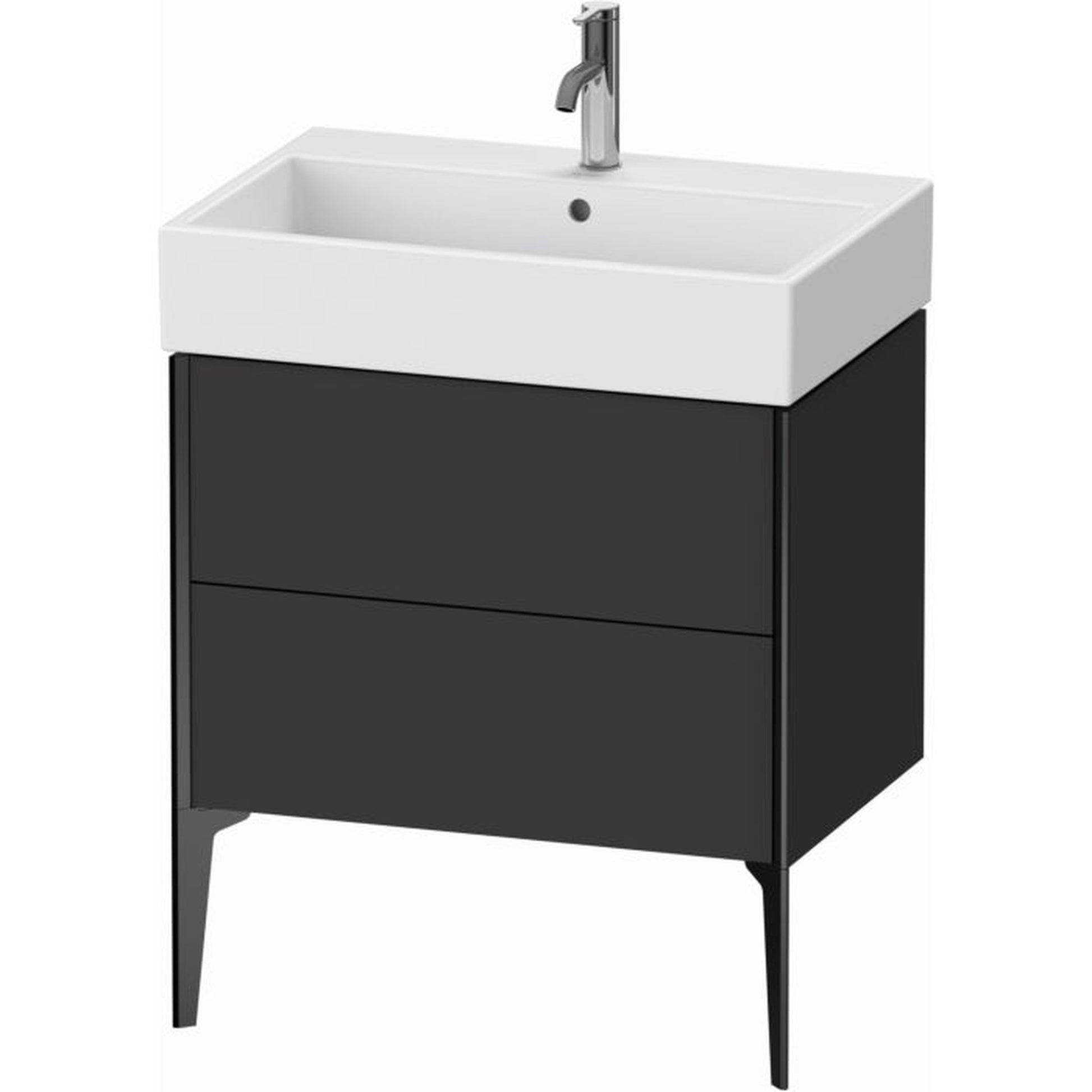 Duravit Xviu 27" x 19" x 18" Two Drawer Floorstanding Vanity Unit, Graphite Super Matt (XV45350B280)