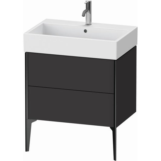 Duravit Xviu 27" x 19" x 18" Two Drawer Floorstanding Vanity Unit, Graphite Super Matt (XV45350B280)