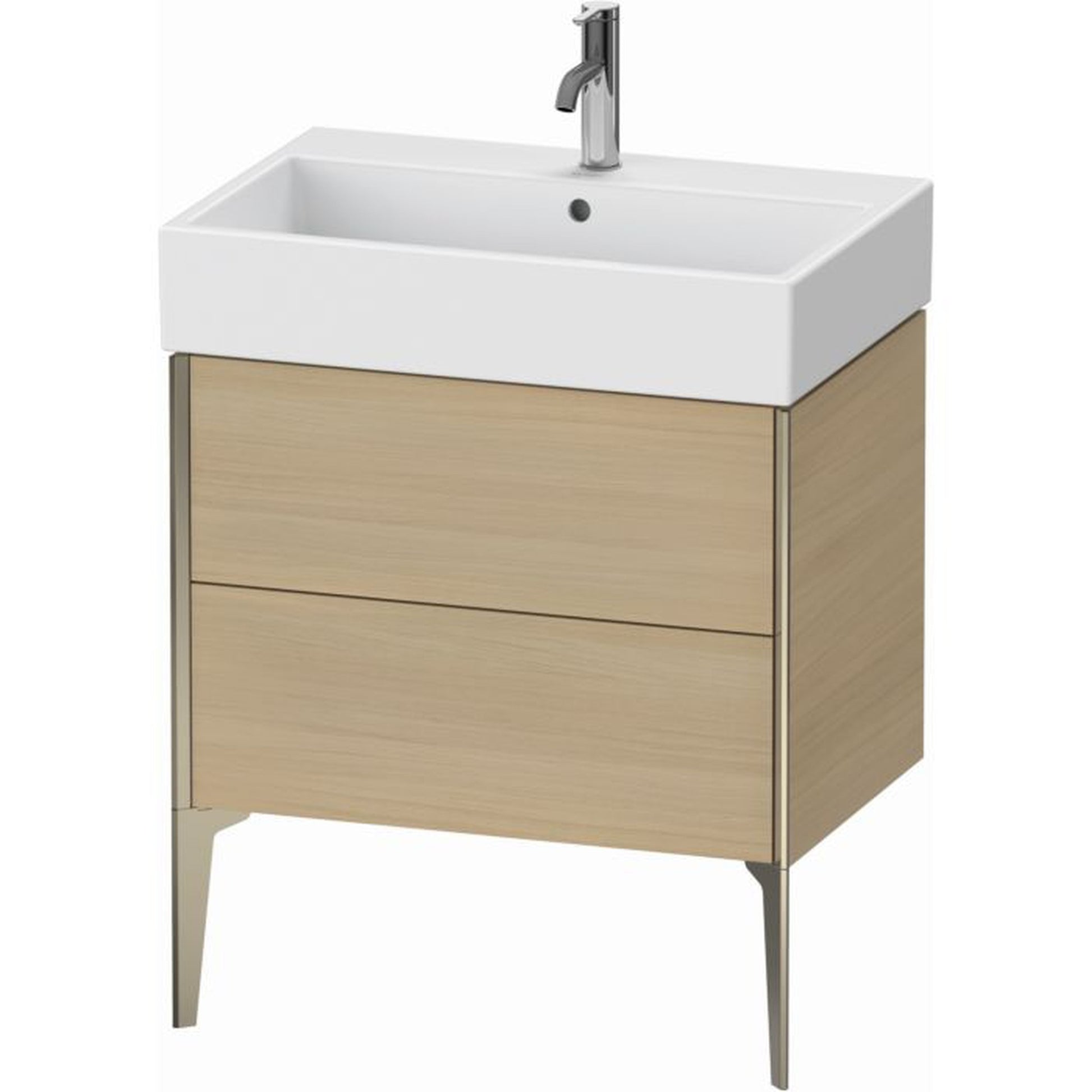 Duravit Xviu 27" x 19" x 18" Two Drawer Floorstanding Vanity Unit, Mediterreanean Oak Real Wood Veneer (XV45350B171)
