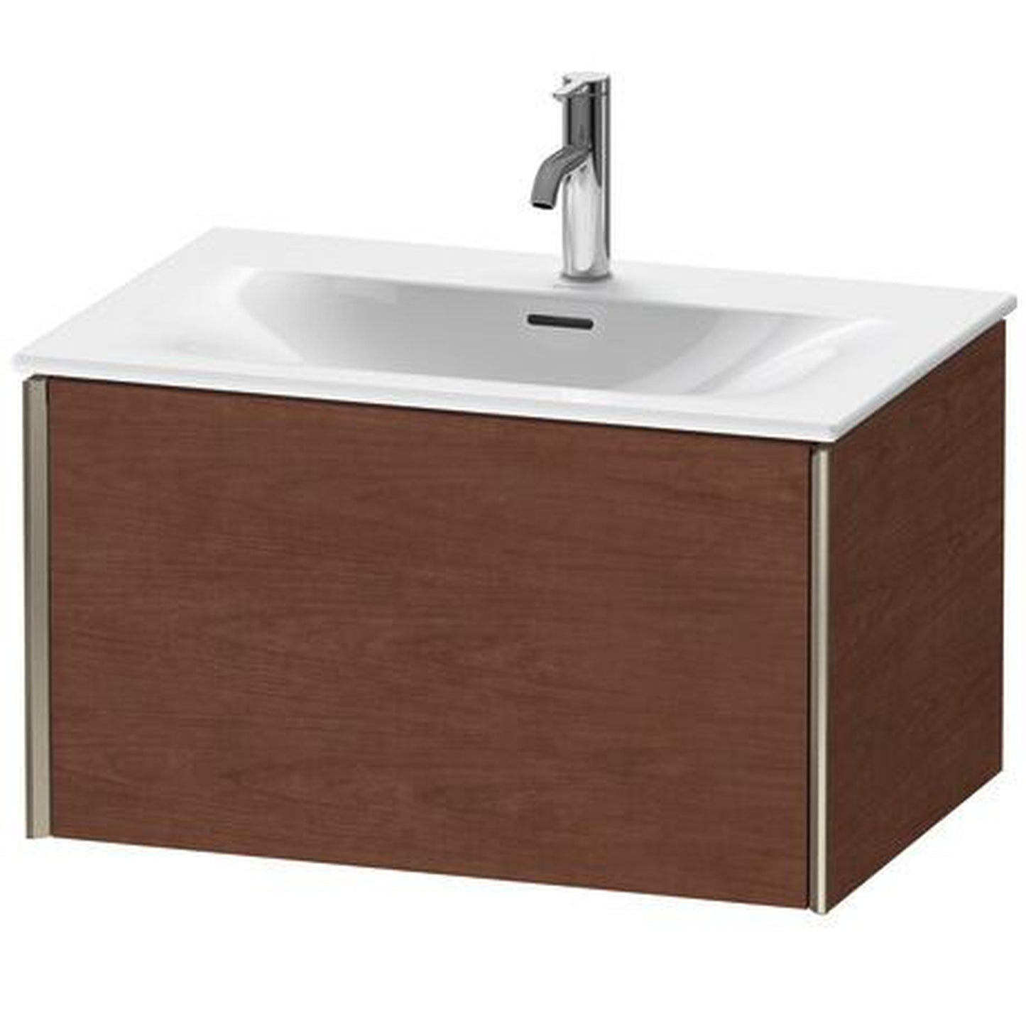 Duravit Xviu 28" x 16" x 19" One Drawer Wall-Mount Vanity Unit, American Walnut (XV40330B113)