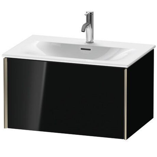 Duravit Xviu 28" x 16" x 19" One Drawer Wall-Mount Vanity Unit, Black High Gloss Lacquer (XV40330B140)