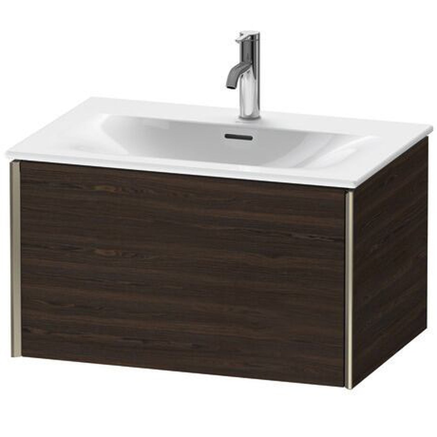 Duravit Xviu 28" x 16" x 19" One Drawer Wall-Mount Vanity Unit, Brushed Walnut Real Wood Veneer (XV40330B169)