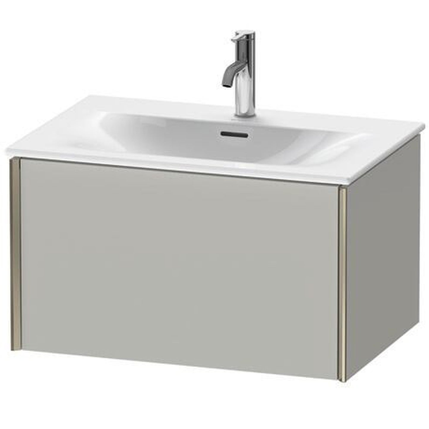 Duravit Xviu 28" x 16" x 19" One Drawer Wall-Mount Vanity Unit, Concrete Grey Matt (XV40330B107)