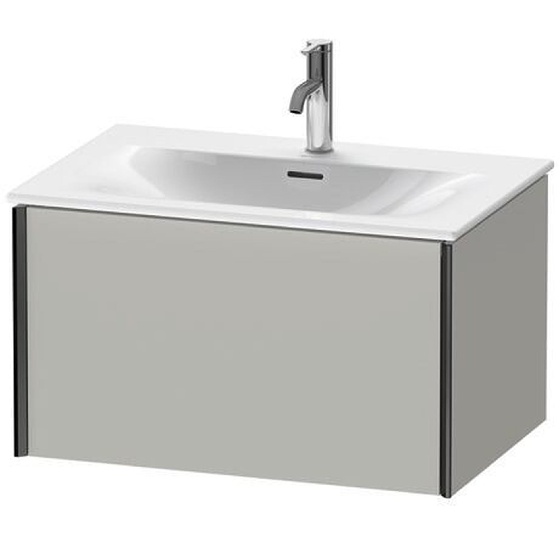 Duravit Xviu 28" x 16" x 19" One Drawer Wall-Mount Vanity Unit, Concrete Grey Matt (XV40330B207)