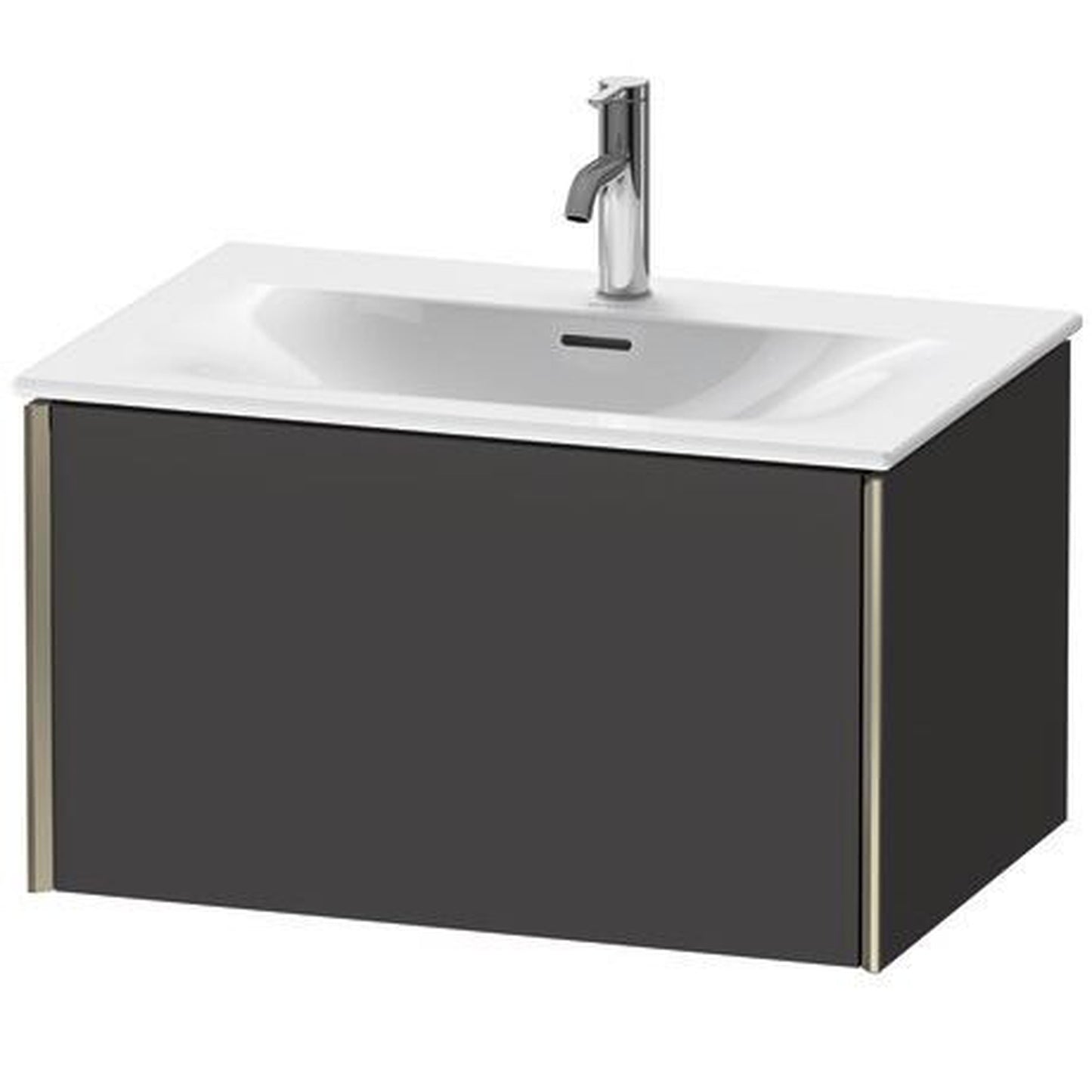 Duravit Xviu 28" x 16" x 19" One Drawer Wall-Mount Vanity Unit, Graphite Super Matt (XV40330B180)