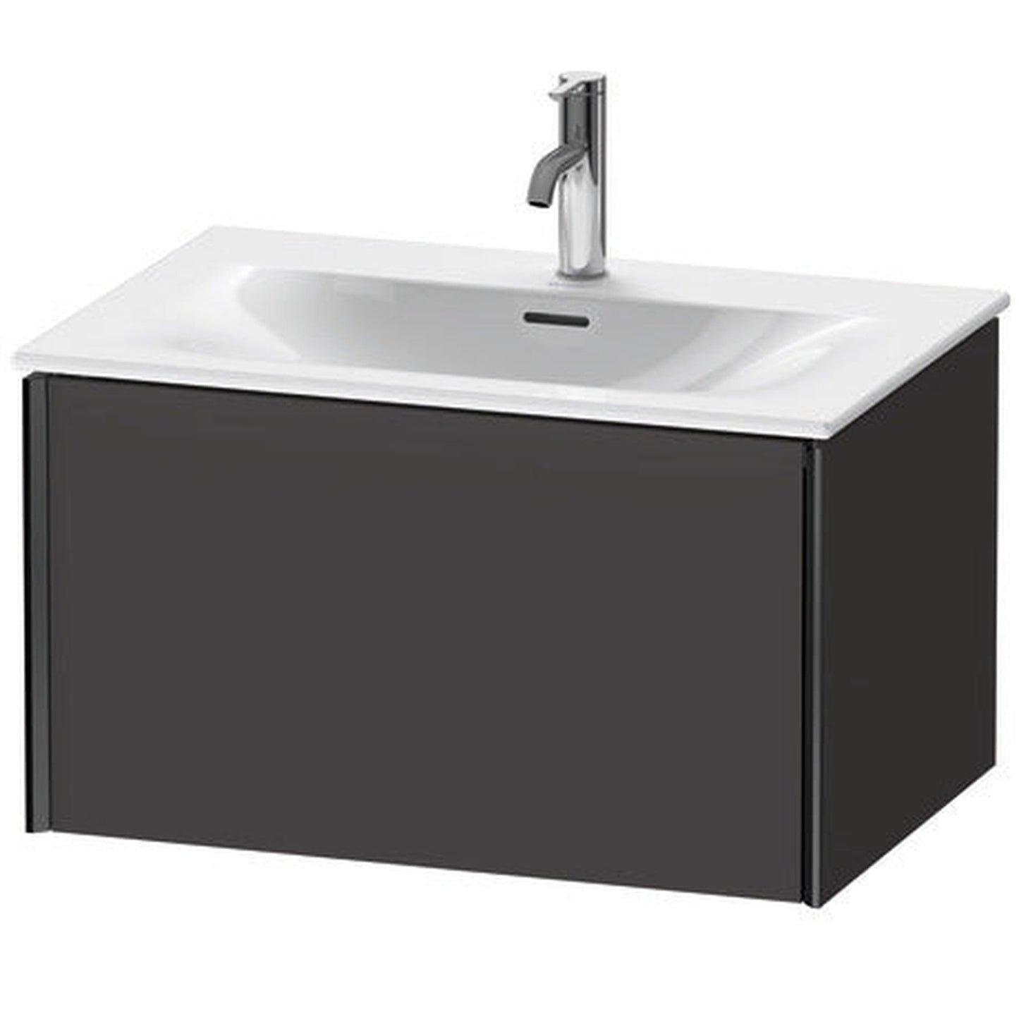 Duravit Xviu 28" x 16" x 19" One Drawer Wall-Mount Vanity Unit, Graphite Super Matt (XV40330B280)