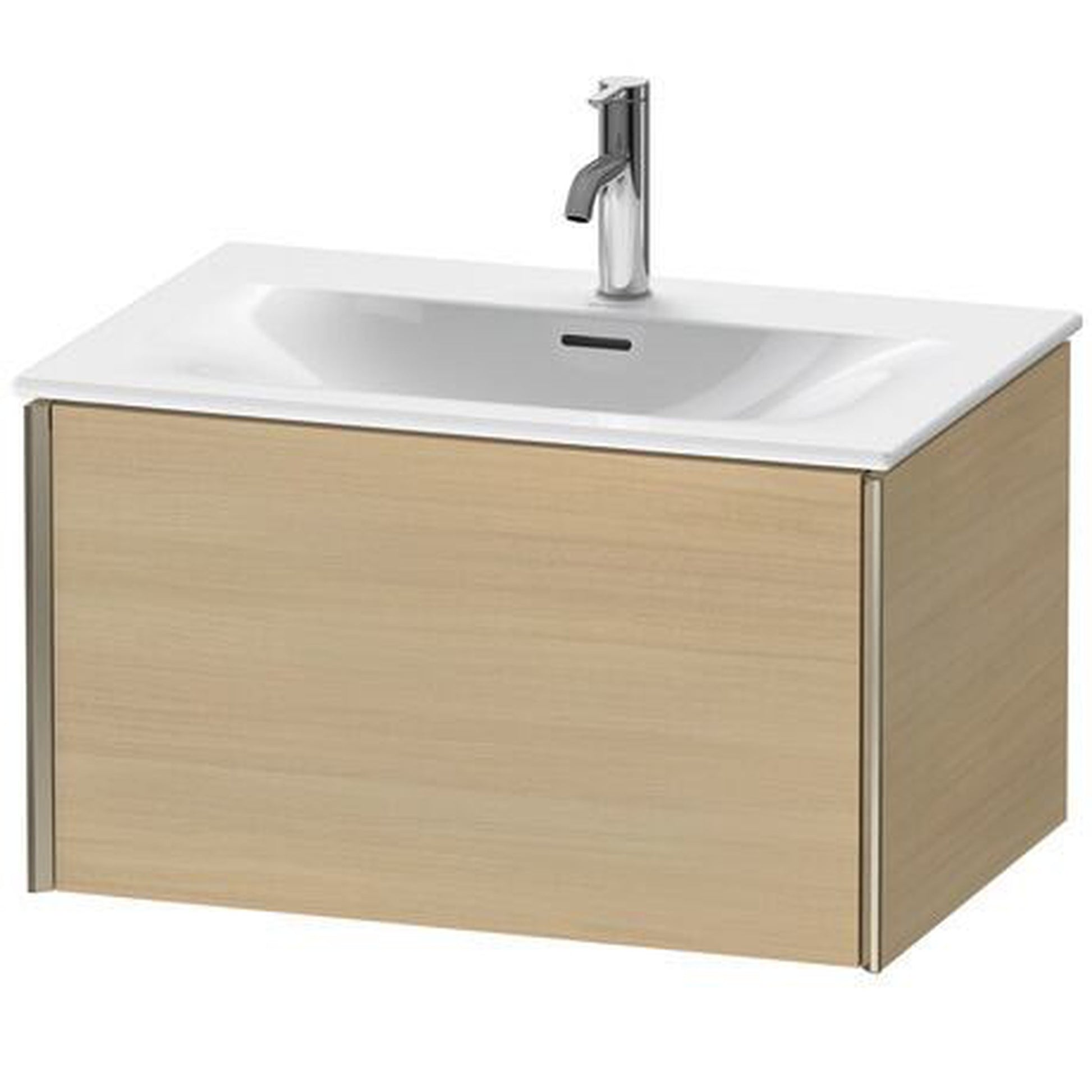 Duravit Xviu 28" x 16" x 19" One Drawer Wall-Mount Vanity Unit, Mediterreanean Oak Real Wood Veneer (XV40330B171)