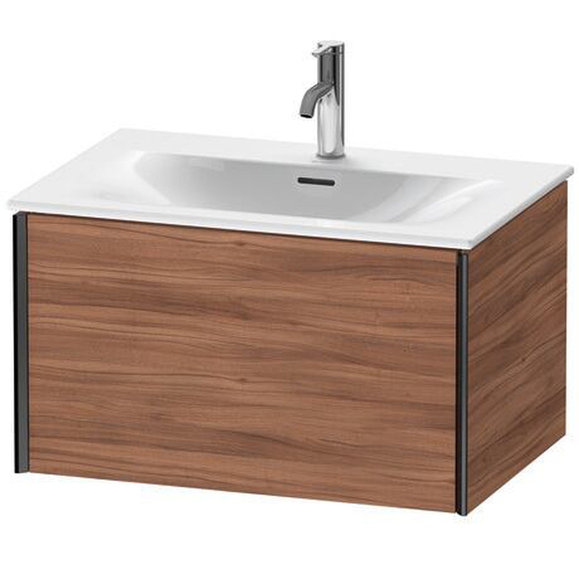 Duravit Xviu 28" x 16" x 19" One Drawer Wall-Mount Vanity Unit, Natural Walnut (XV40330B279)