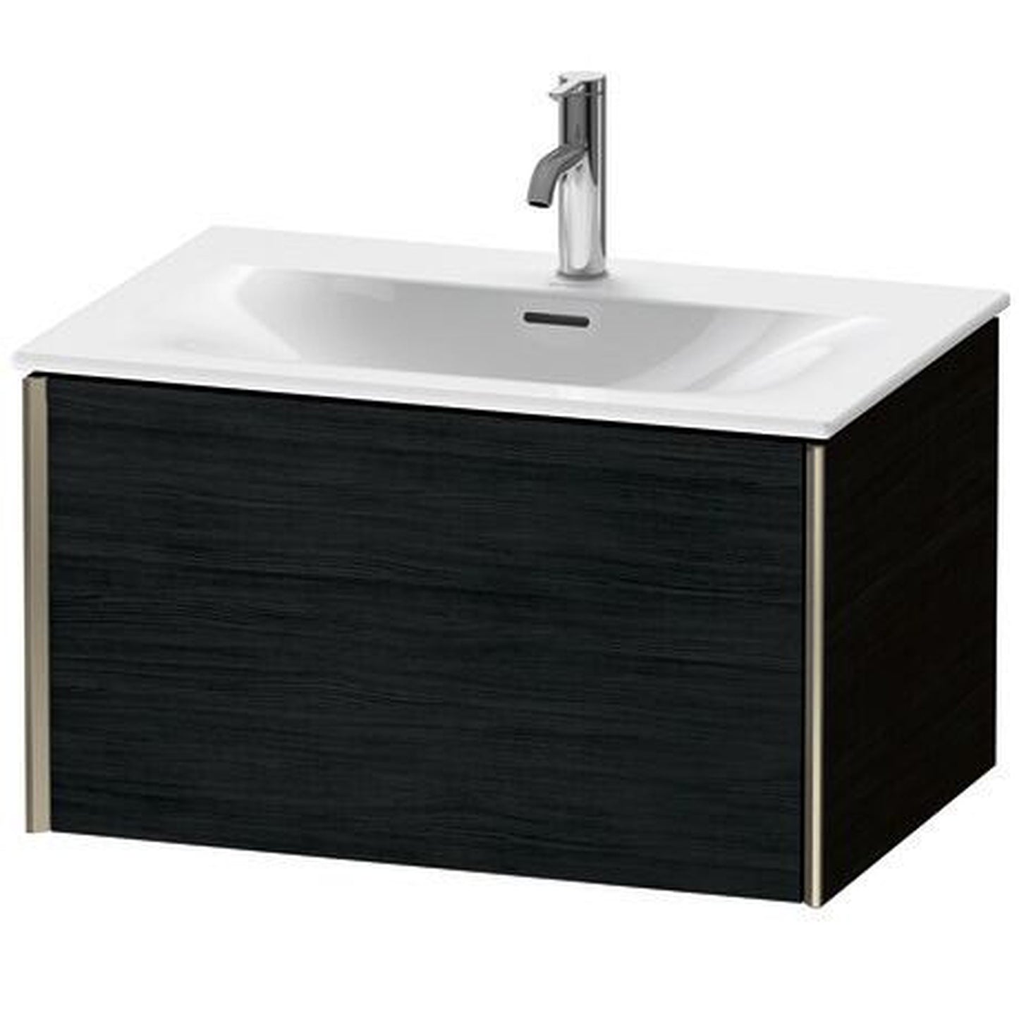 Duravit Xviu 28" x 16" x 19" One Drawer Wall-Mount Vanity Unit, Oak Black (XV40330B116)