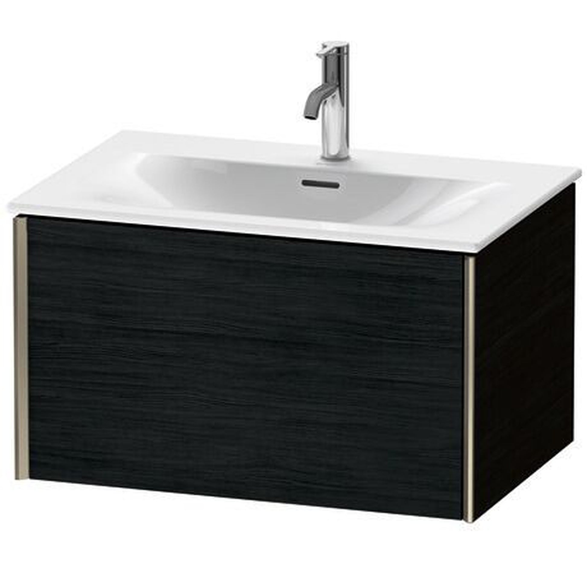 Duravit Xviu 28" x 16" x 19" One Drawer Wall-Mount Vanity Unit, Oak Black (XV40330B116)