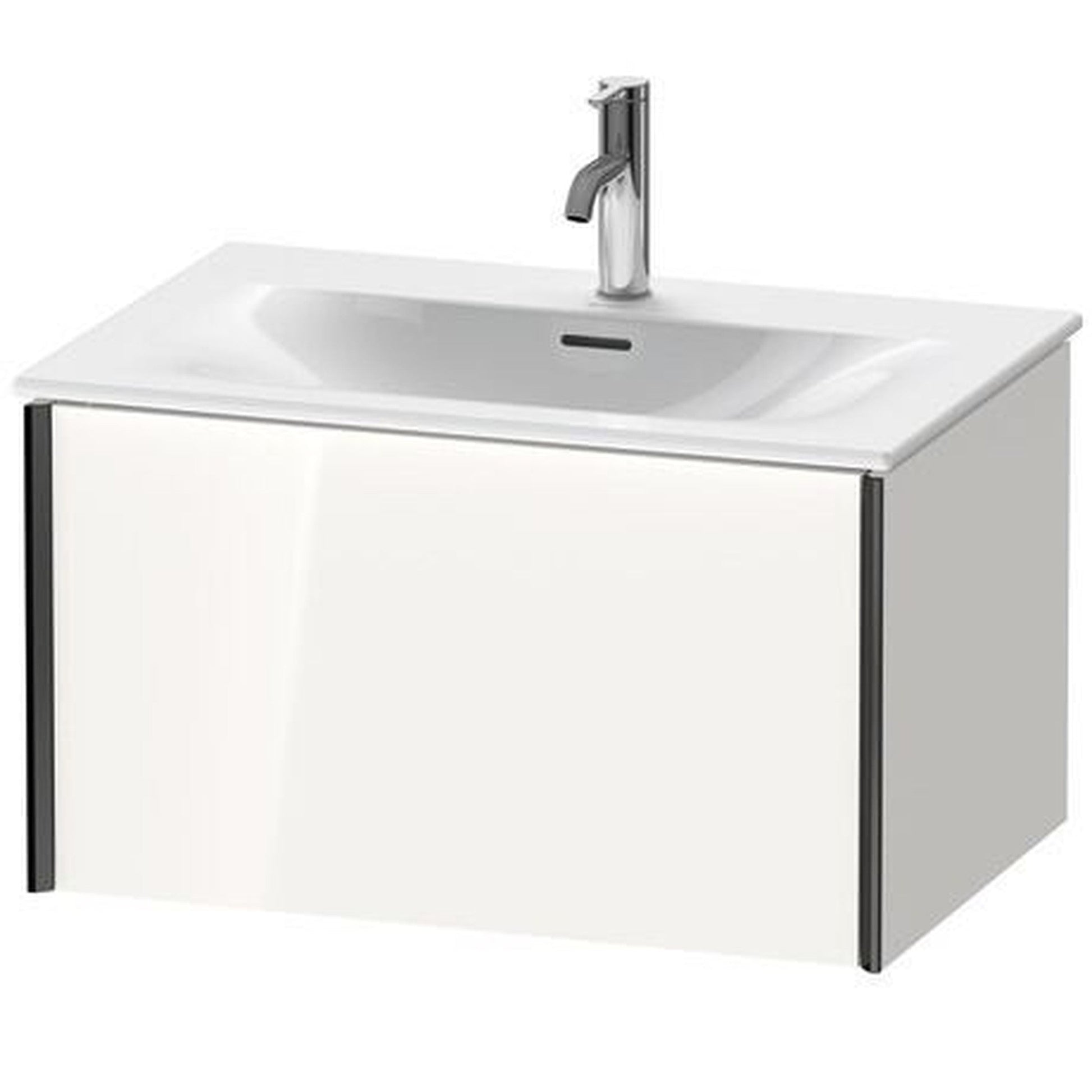 Duravit Xviu 28" x 16" x 19" One Drawer Wall-Mount Vanity Unit, White High Gloss Lacquer (XV40330B285)