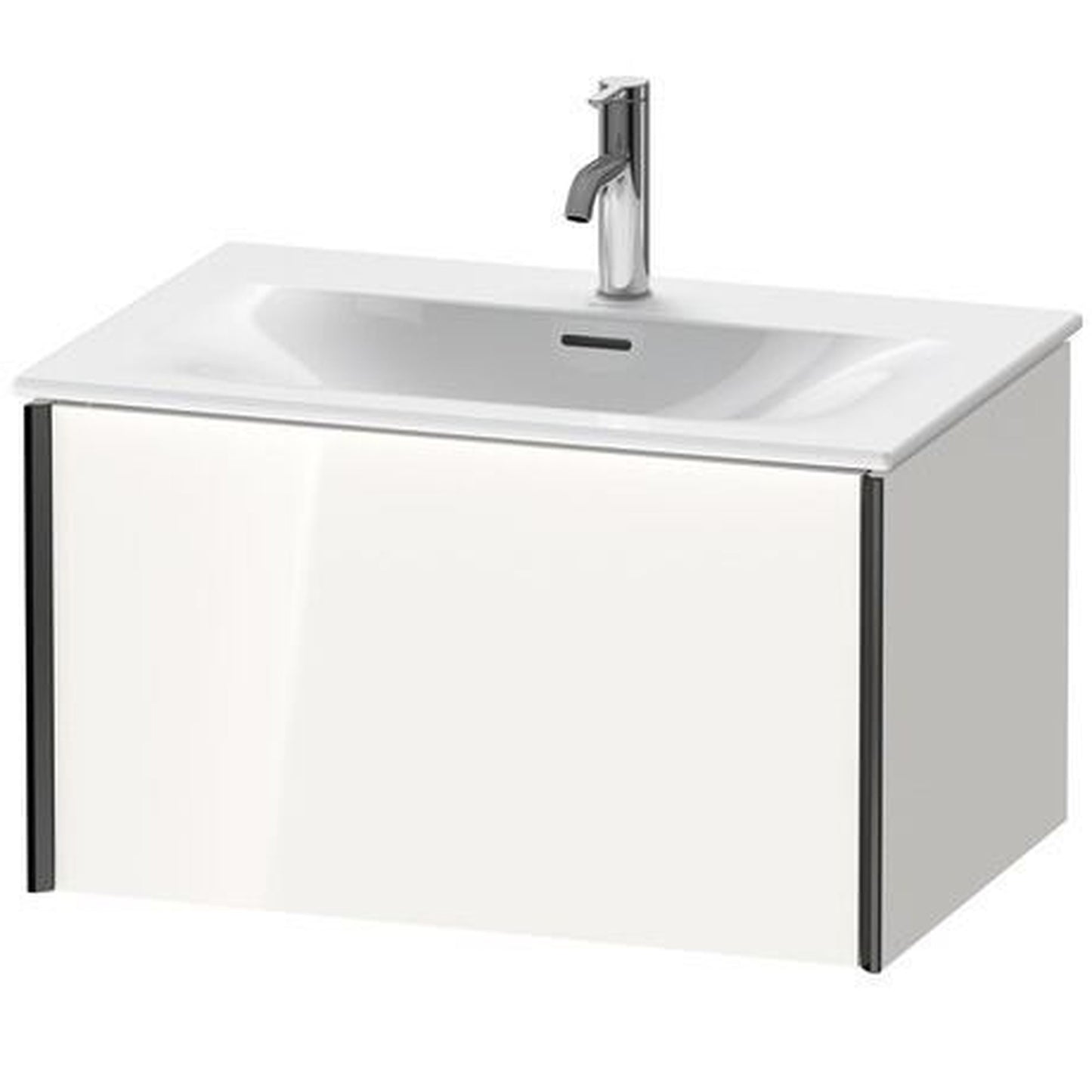 Duravit Xviu 28" x 16" x 19" One Drawer Wall-Mount Vanity Unit, White High Gloss (XV40330B222)