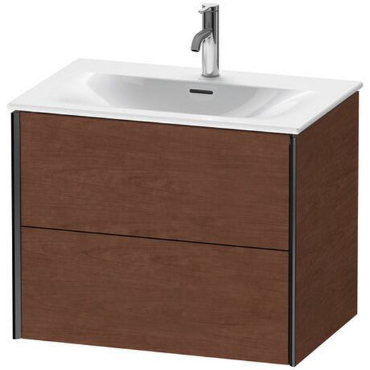 Duravit Xviu 28" x 22" x 19" Two Drawer Wall-Mount Vanity Unit, American Walnut (XV41330B213)