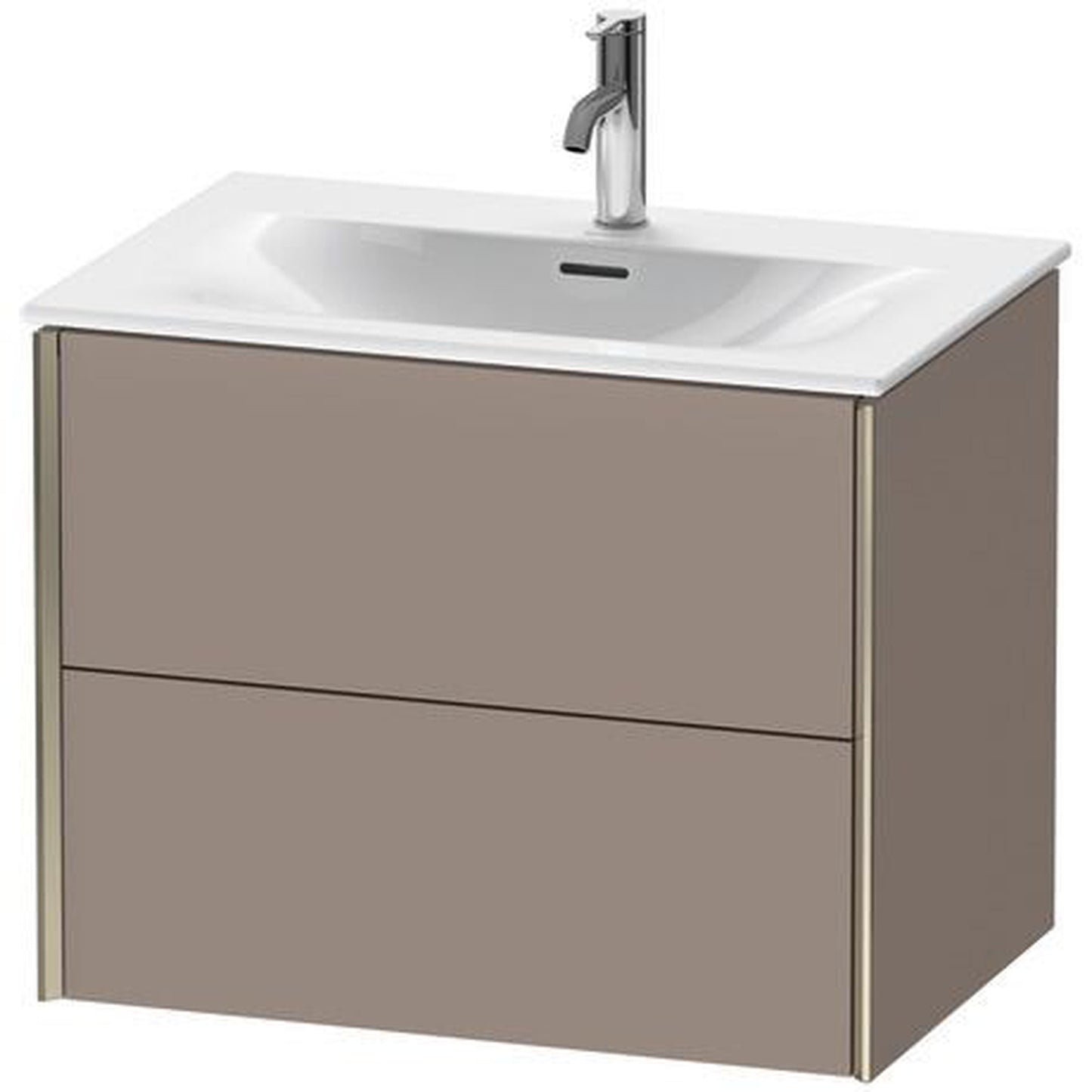 Duravit Xviu 28" x 22" x 19" Two Drawer Wall-Mount Vanity Unit, Basalt Matt (XV41330B143)