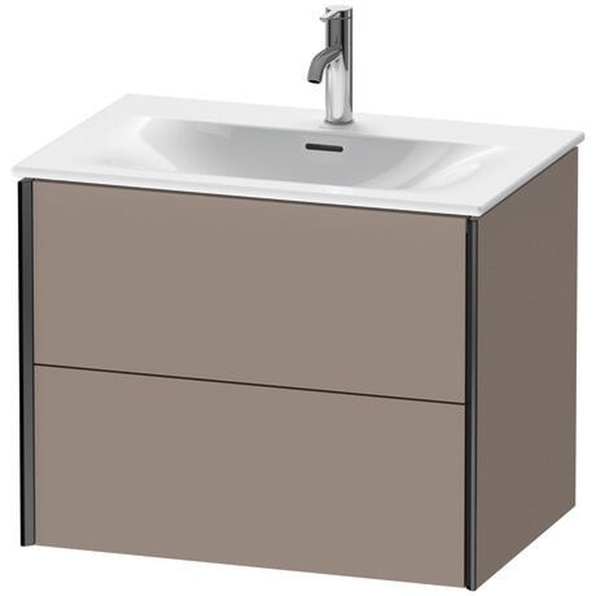 Duravit Xviu 28" x 22" x 19" Two Drawer Wall-Mount Vanity Unit, Basalt Matt (XV41330B243)