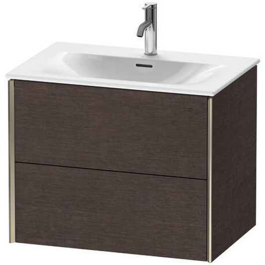 Duravit Xviu 28" x 22" x 19" Two Drawer Wall-Mount Vanity Unit, Brushed Dark Oak Real Wood Veneer (XV41330B172)