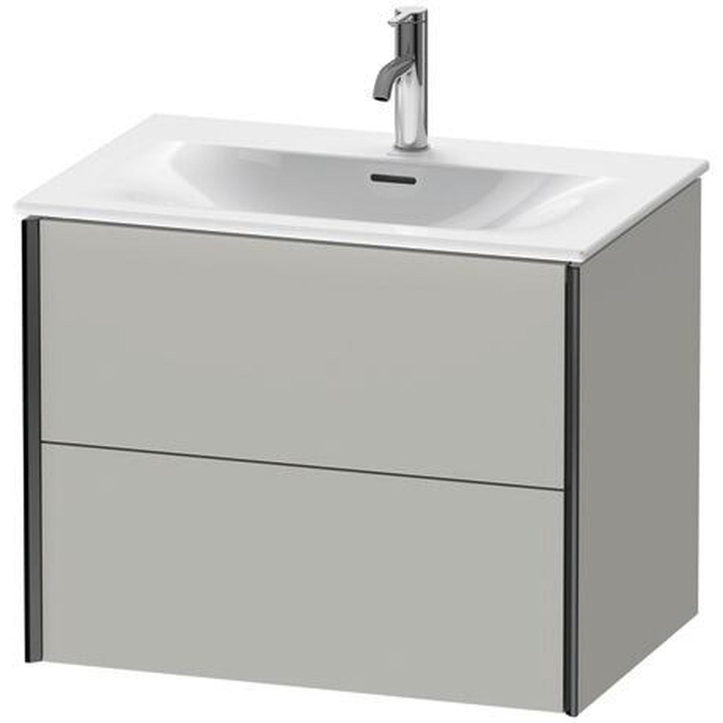 Duravit Xviu 28" x 22" x 19" Two Drawer Wall-Mount Vanity Unit, Concrete Grey Matt (XV41330B207)