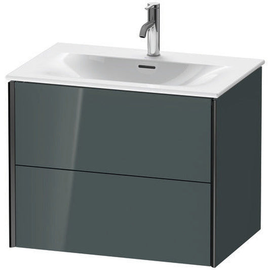 Duravit Xviu 28" x 22" x 19" Two Drawer Wall-Mount Vanity Unit, Dolomiti Grey High Gloss Lacquer (XV41330B238)