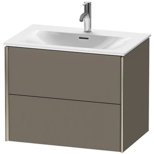 Duravit Xviu 28" x 22" x 19" Two Drawer Wall-Mount Vanity Unit, Flannel Grey Satin Matt Lacquer (XV41330B190)