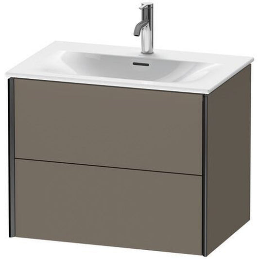 Duravit Xviu 28" x 22" x 19" Two Drawer Wall-Mount Vanity Unit, Flannel Grey Satin Matt Lacquer (XV41330B290)