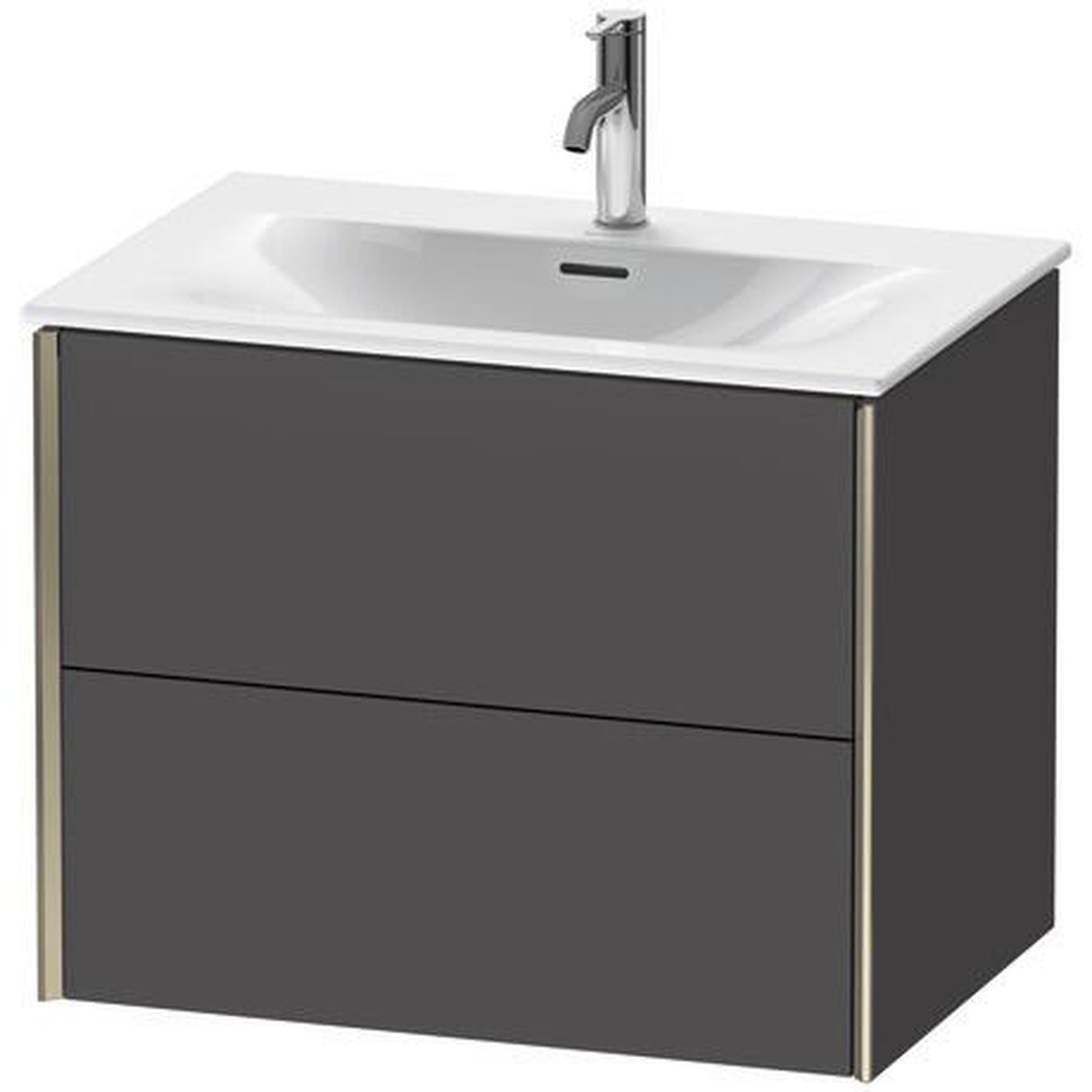 Duravit Xviu 28" x 22" x 19" Two Drawer Wall-Mount Vanity Unit, Graphite Matt (XV41330B149)