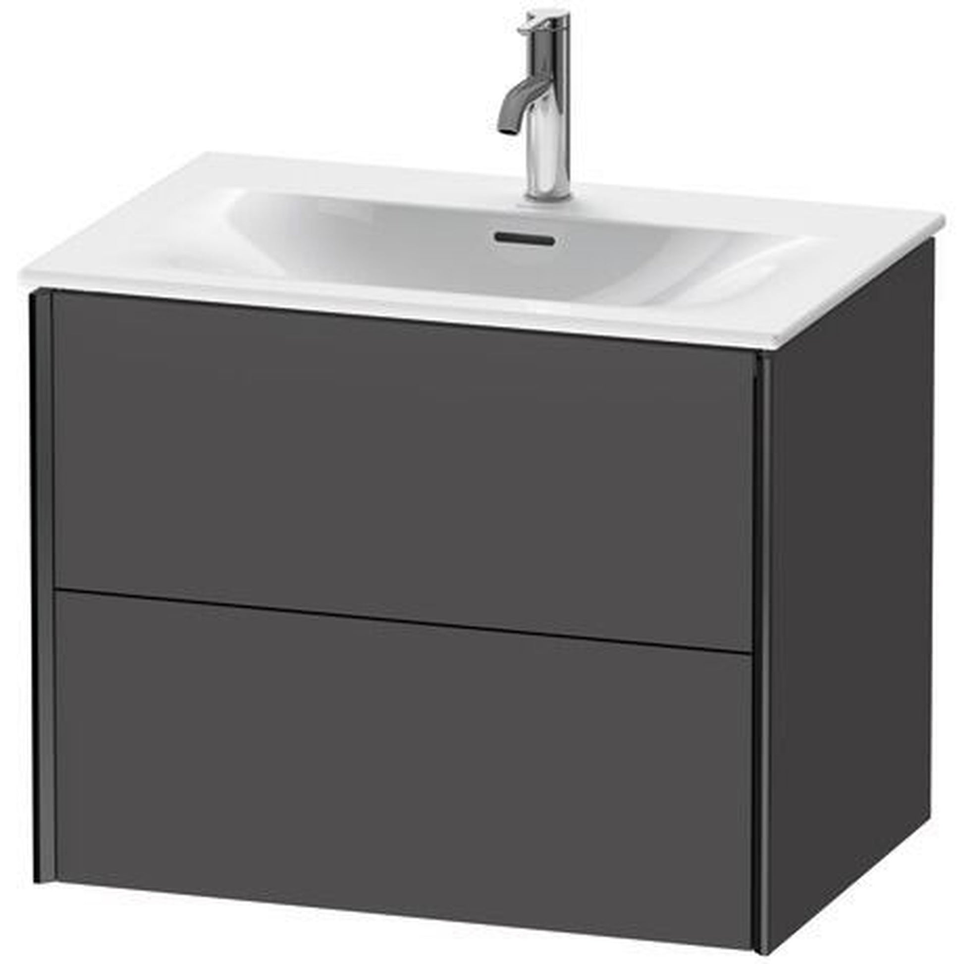 Duravit Xviu 28" x 22" x 19" Two Drawer Wall-Mount Vanity Unit, Graphite Matt (XV41330B249)