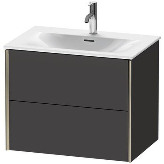 Duravit Xviu 28" x 22" x 19" Two Drawer Wall-Mount Vanity Unit, Graphite Super Matt (XV41330B180)