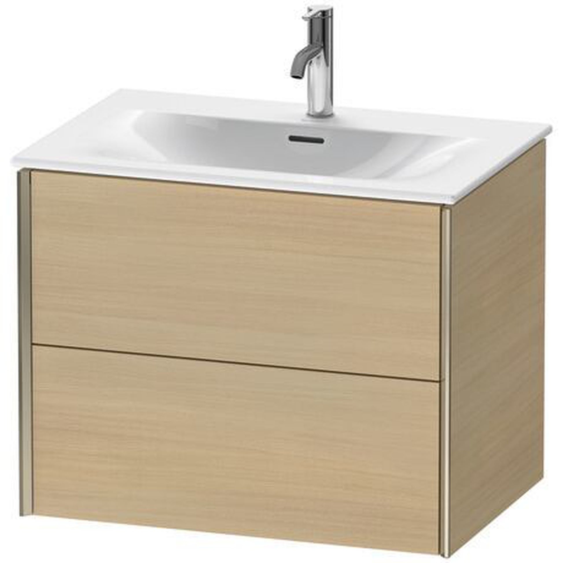 Duravit Xviu 28" x 22" x 19" Two Drawer Wall-Mount Vanity Unit, Mediterreanean Oak Real Wood Veneer (XV41330B171)