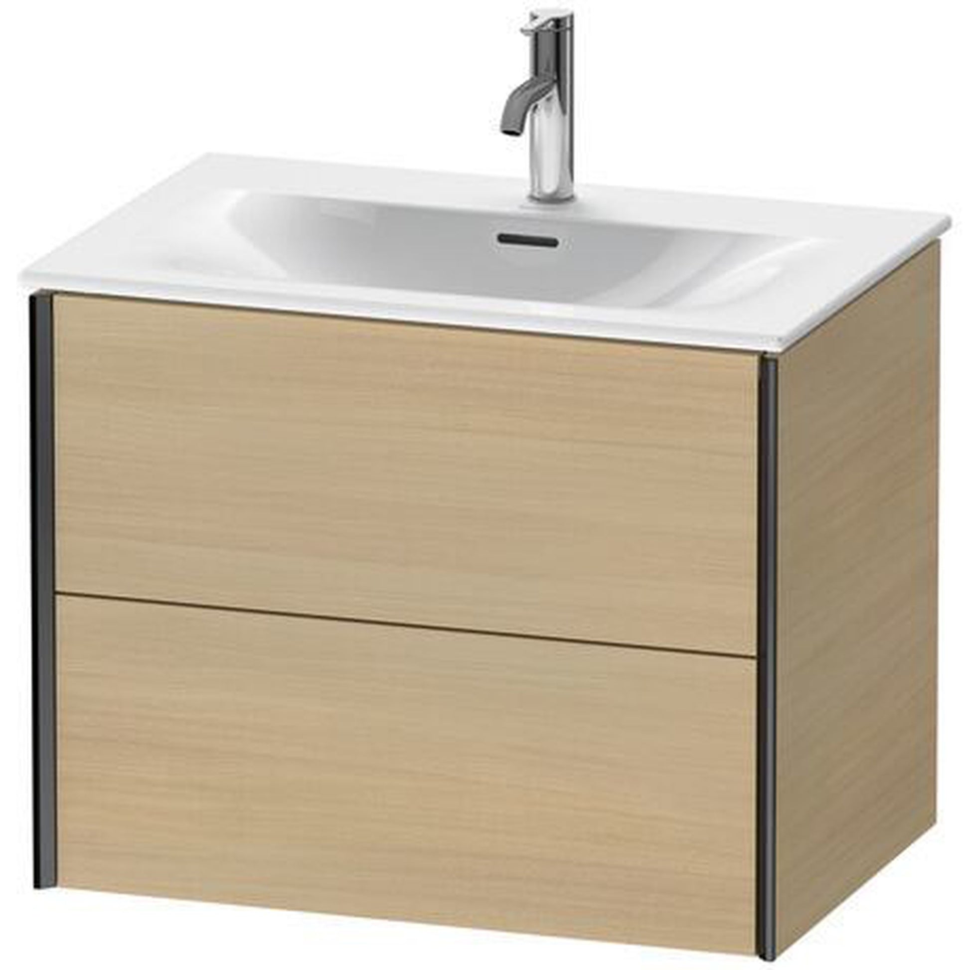 Duravit Xviu 28" x 22" x 19" Two Drawer Wall-Mount Vanity Unit, Mediterreanean Oak Real Wood Veneer (XV41330B271)