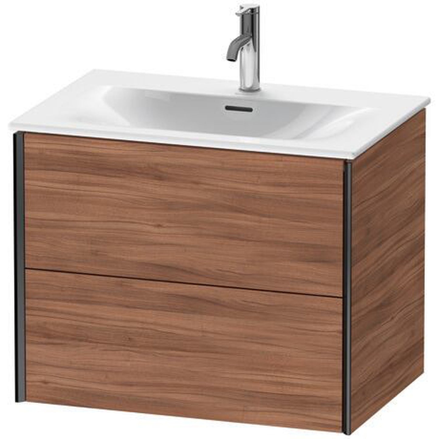 Duravit Xviu 28" x 22" x 19" Two Drawer Wall-Mount Vanity Unit, Natural Walnut (XV41330B279)