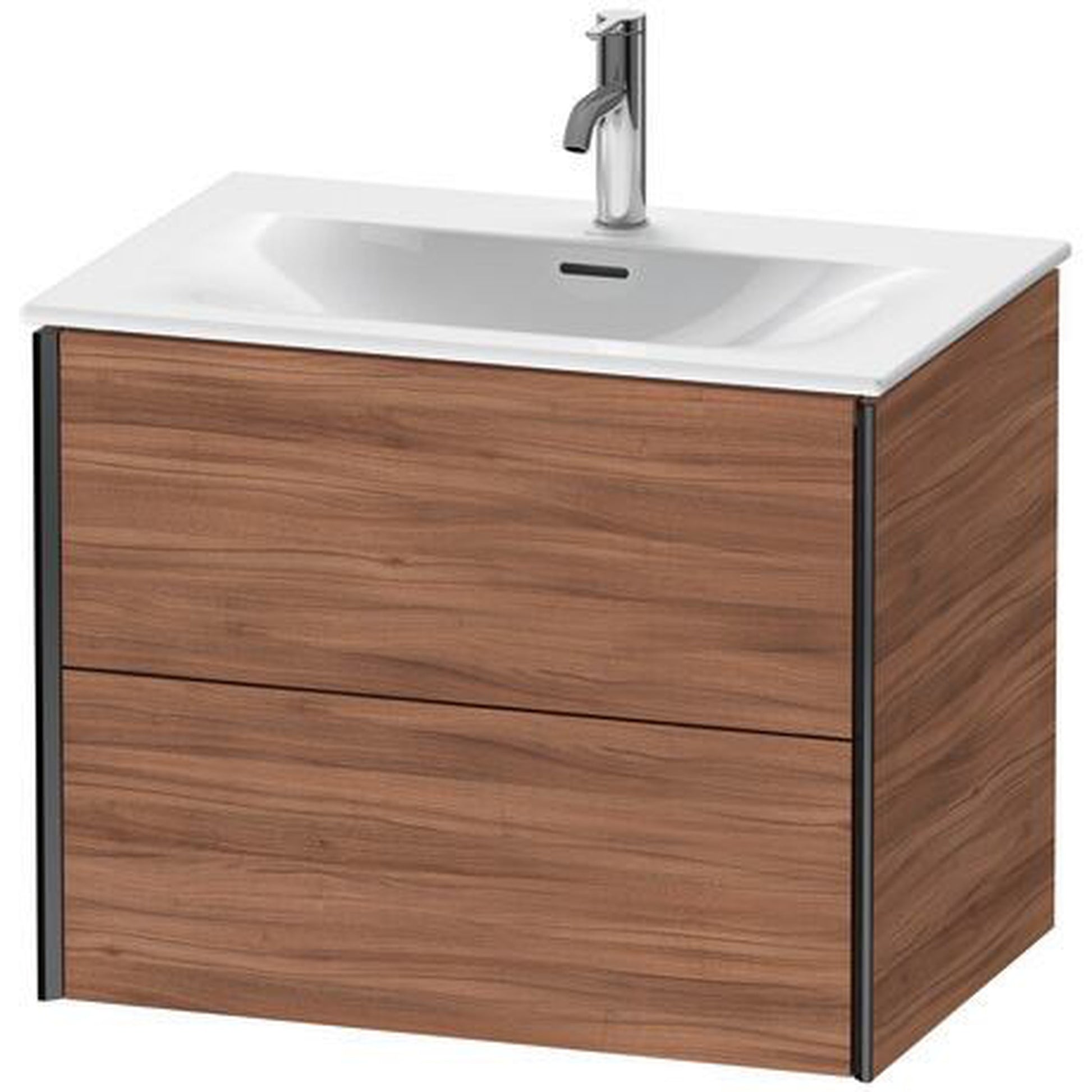 Duravit Xviu 28" x 22" x 19" Two Drawer Wall-Mount Vanity Unit, Natural Walnut (XV41330B279)