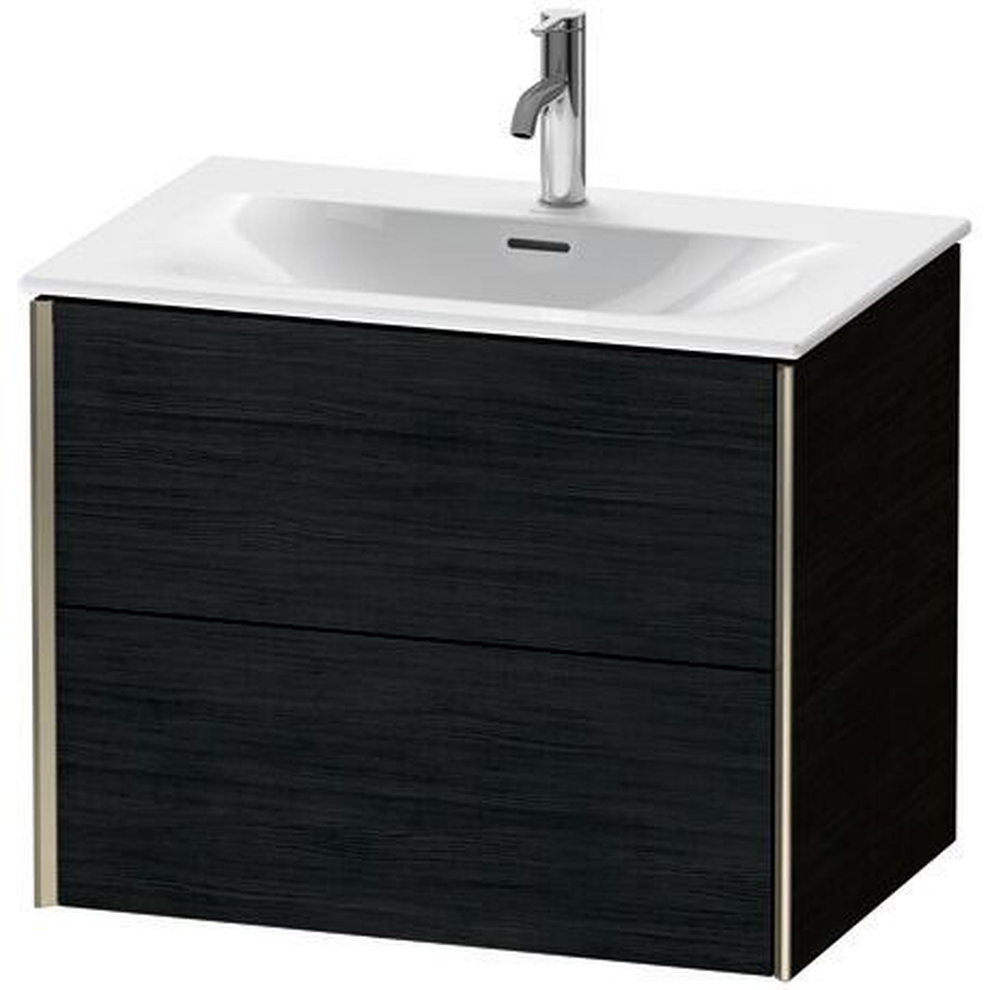 Duravit Xviu 28" x 22" x 19" Two Drawer Wall-Mount Vanity Unit, Oak Black (XV41330B116)