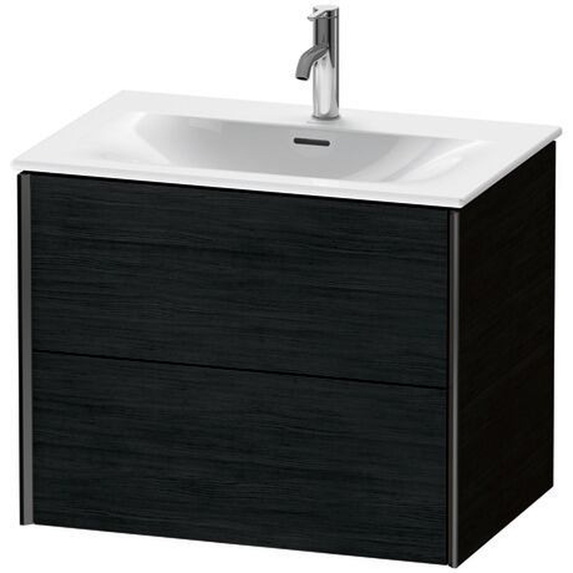 Duravit Xviu 28" x 22" x 19" Two Drawer Wall-Mount Vanity Unit, Oak Black (XV41330B216)