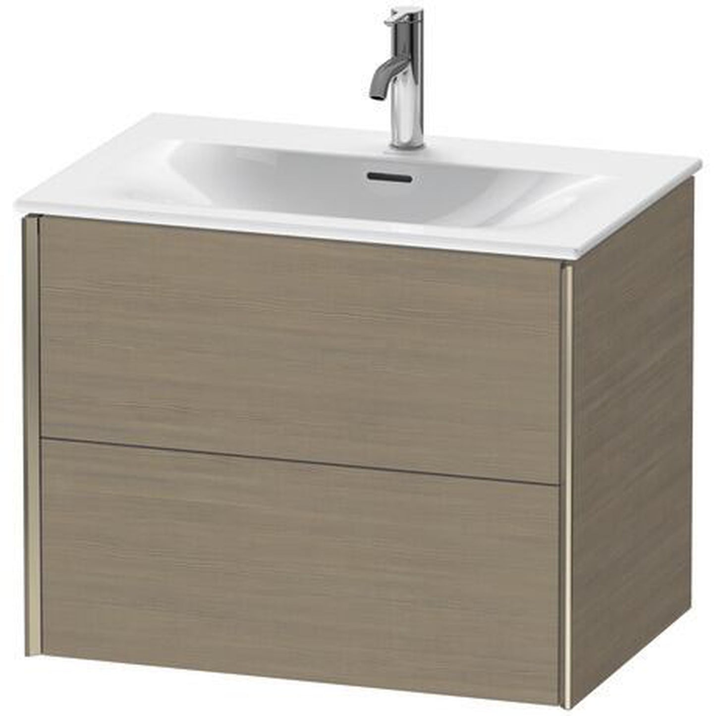 Duravit Xviu 28" x 22" x 19" Two Drawer Wall-Mount Vanity Unit, Oak Terra (XV41330B135)