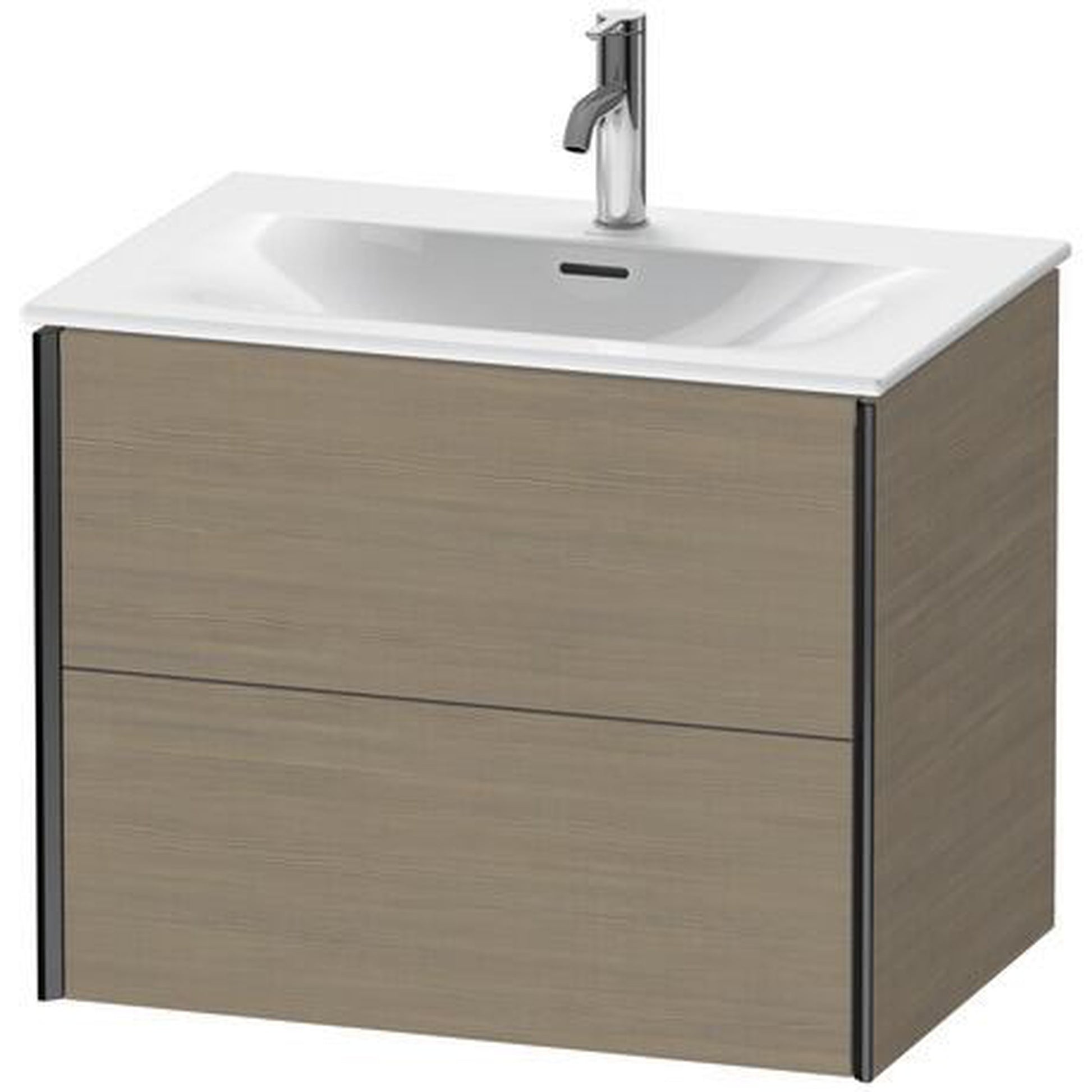 Duravit Xviu 28" x 22" x 19" Two Drawer Wall-Mount Vanity Unit, Oak Terra (XV41330B235)