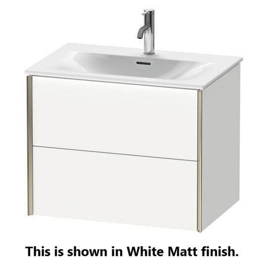 Duravit Xviu 28" x 22" x 19" Two Drawer Wall-Mount Vanity Unit, Stone Blue High Gloss Lacquer (XV41330B147)