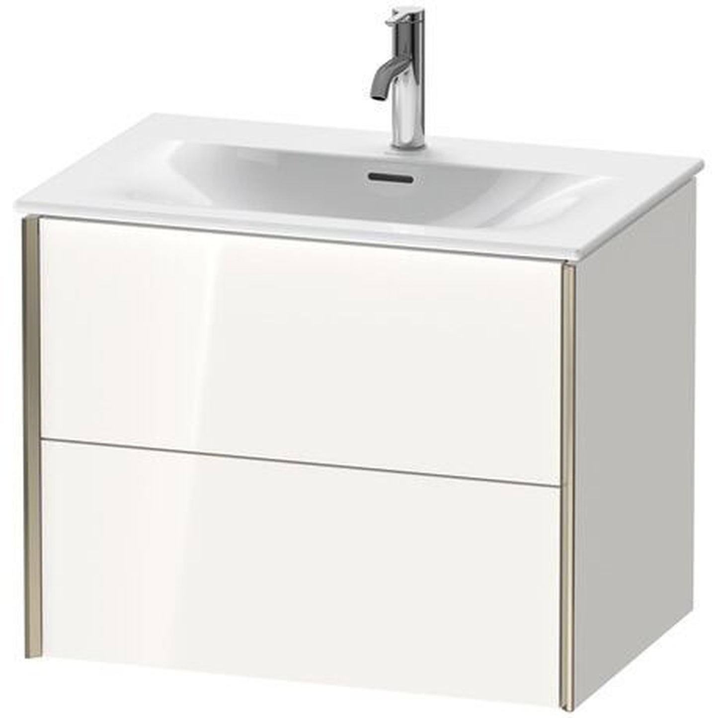 Duravit Xviu 28" x 22" x 19" Two Drawer Wall-Mount Vanity Unit, White High Gloss Lacquer (XV41330B185)