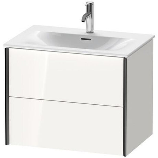 Duravit Xviu 28" x 22" x 19" Two Drawer Wall-Mount Vanity Unit, White High Gloss Lacquer (XV41330B285)