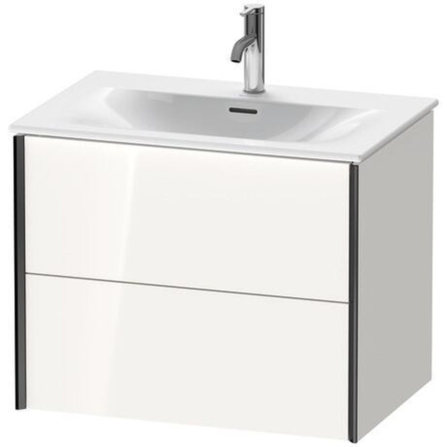 Duravit Xviu 28" x 22" x 19" Two Drawer Wall-Mount Vanity Unit, White High Gloss (XV41330B222)