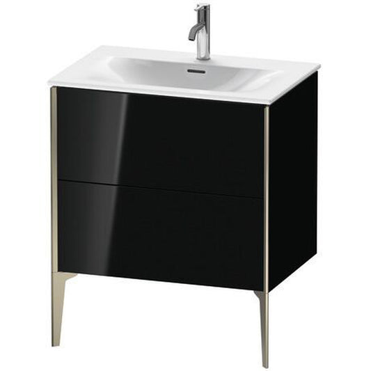 Duravit Xviu 28" x 23" x 19" One Drawer Floorstanding Vanity Unit, Black High Gloss Lacquer (XV43010B140)