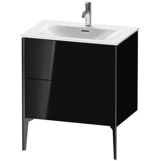 Duravit Xviu 28" x 23" x 19" One Drawer Floorstanding Vanity Unit, Black High Gloss Lacquer (XV43010B240)