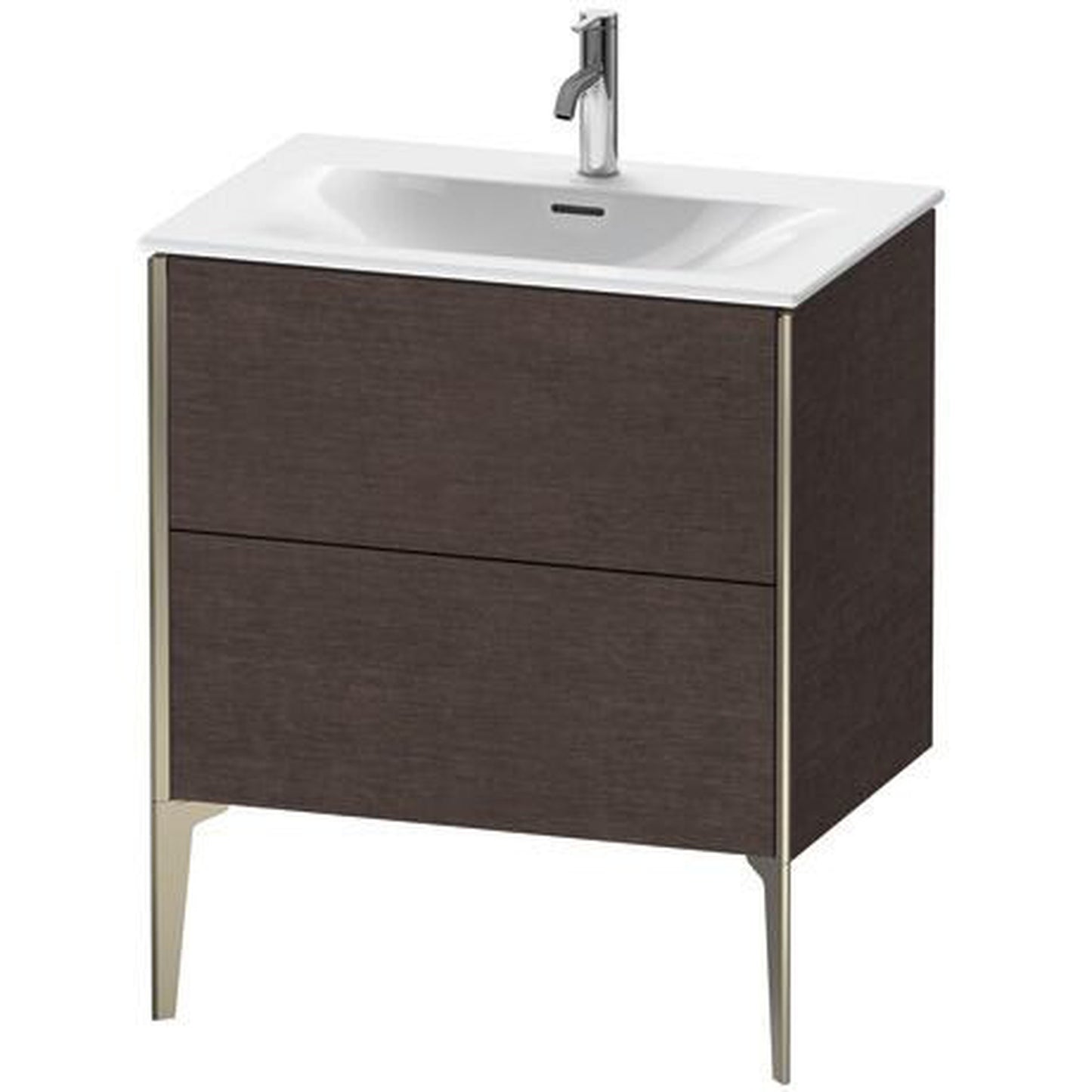 Duravit Xviu 28" x 23" x 19" One Drawer Floorstanding Vanity Unit, Brushed Dark Oak Real Wood Veneer (XV43010B172)