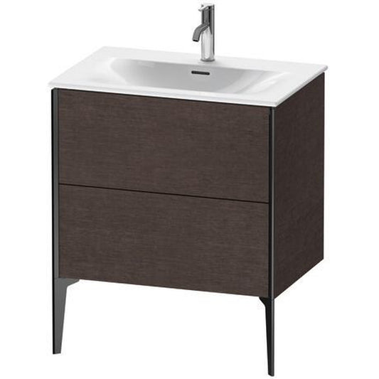 Duravit Xviu 28" x 23" x 19" One Drawer Floorstanding Vanity Unit, Brushed Dark Oak Real Wood Veneer (XV43010B272)