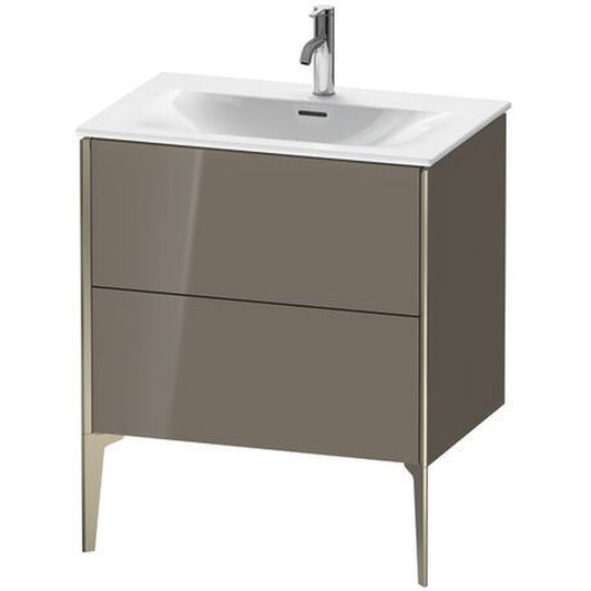 Duravit Xviu 28" x 23" x 19" One Drawer Floorstanding Vanity Unit, Flannel Grey High Gloss Lacquer (XV43010B189)