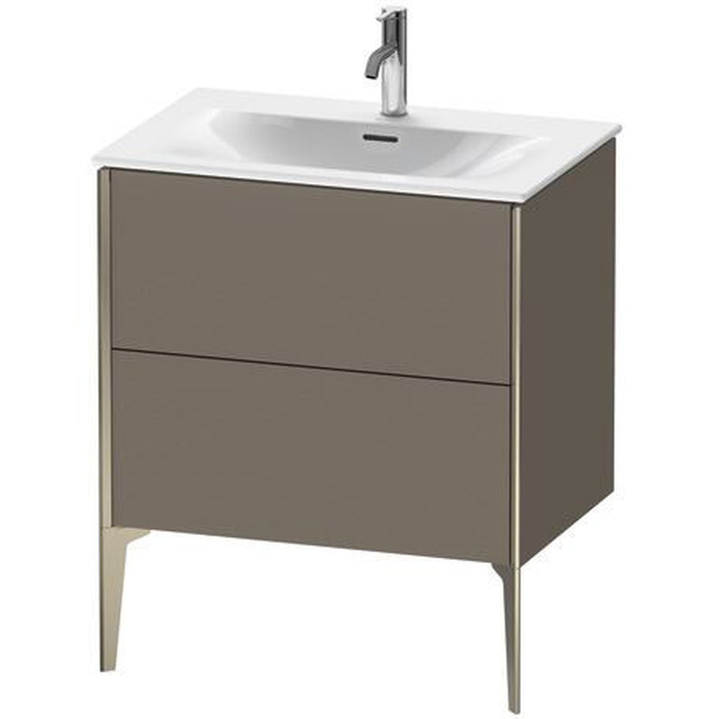 Duravit Xviu 28" x 23" x 19" One Drawer Floorstanding Vanity Unit, Flannel Grey Satin Matt Lacquer (XV43010B190)