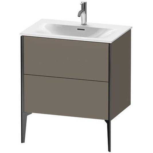 Duravit Xviu 28" x 23" x 19" One Drawer Floorstanding Vanity Unit, Flannel Grey Satin Matt Lacquer (XV43010B290)