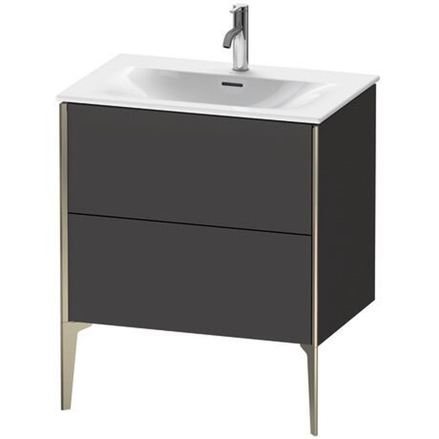 Duravit Xviu 28" x 23" x 19" One Drawer Floorstanding Vanity Unit, Graphite Super Matt (XV43010B180)